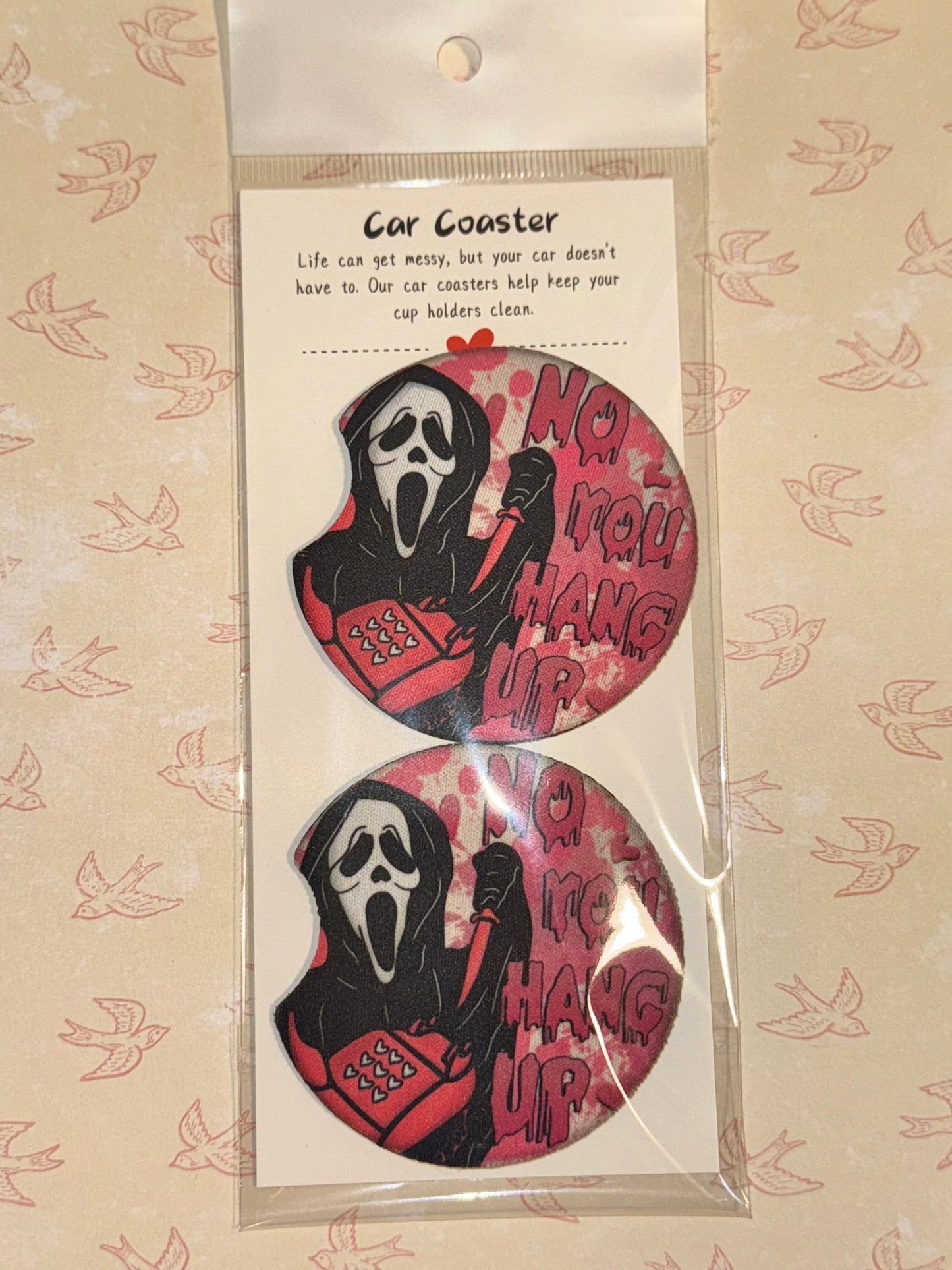 No you hang up car coasters