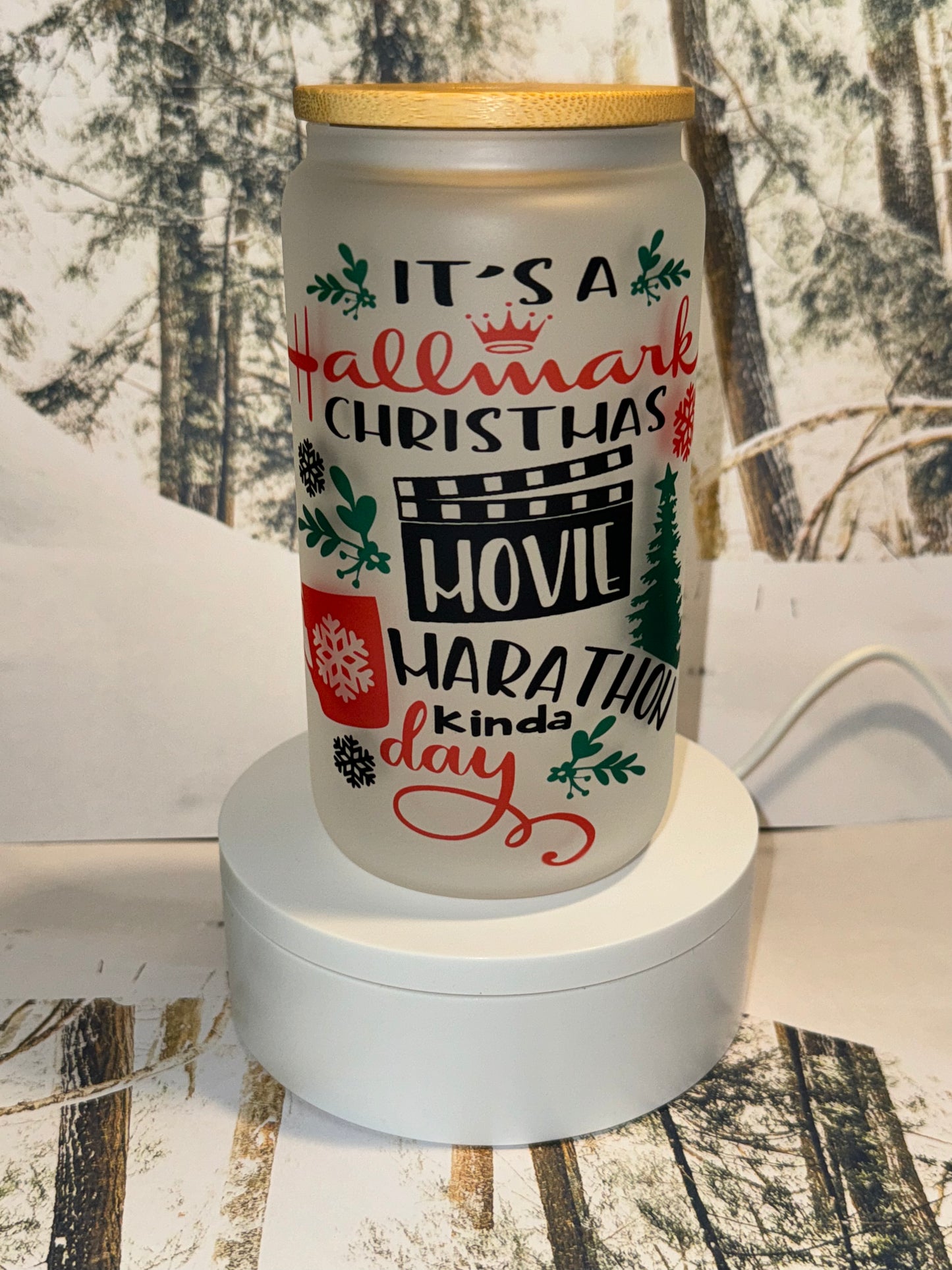 Christmas Libby glass can