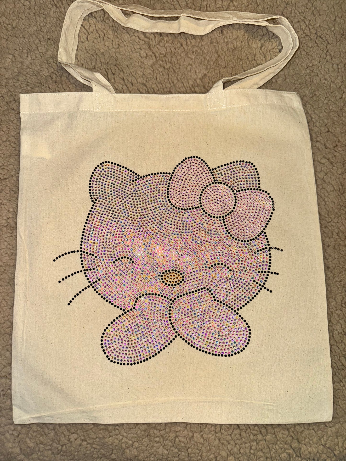 Rhinestone hello kitty tote bag