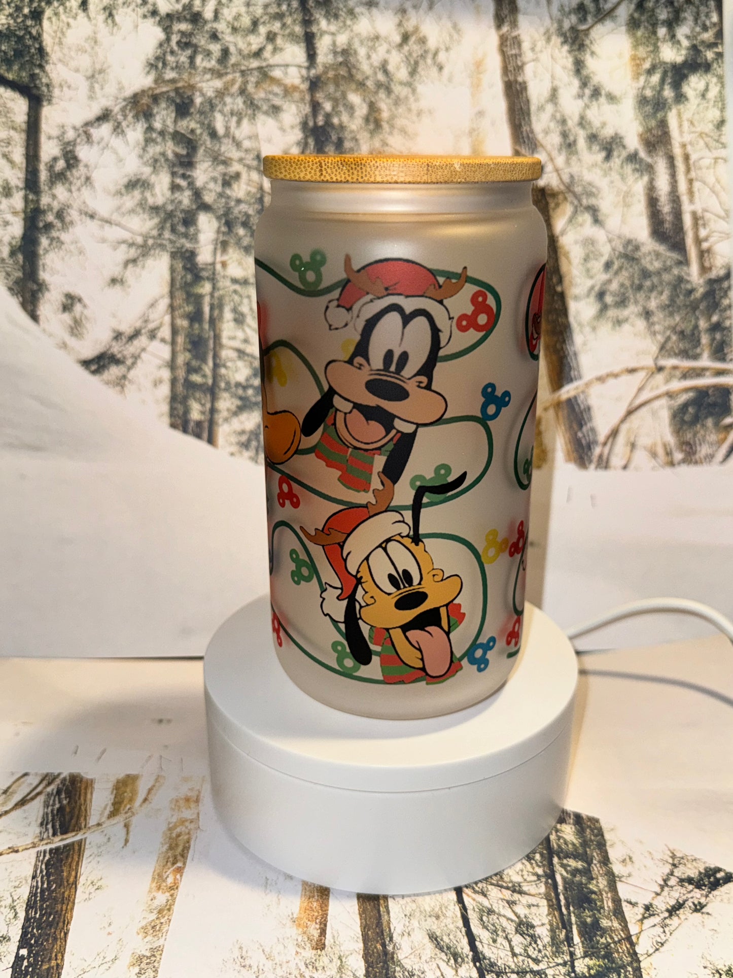 Mouse and friends Libby glass can