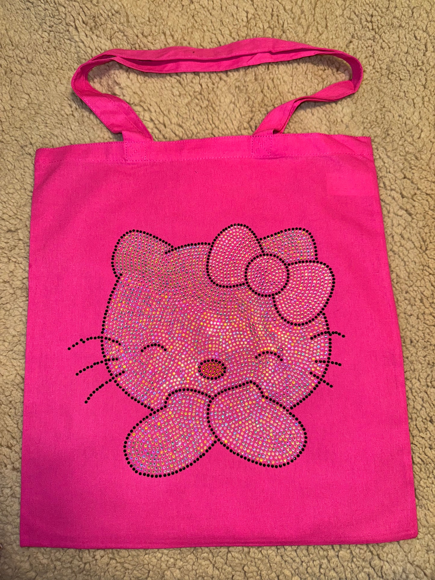 Rhinestone hello kitty tote bag