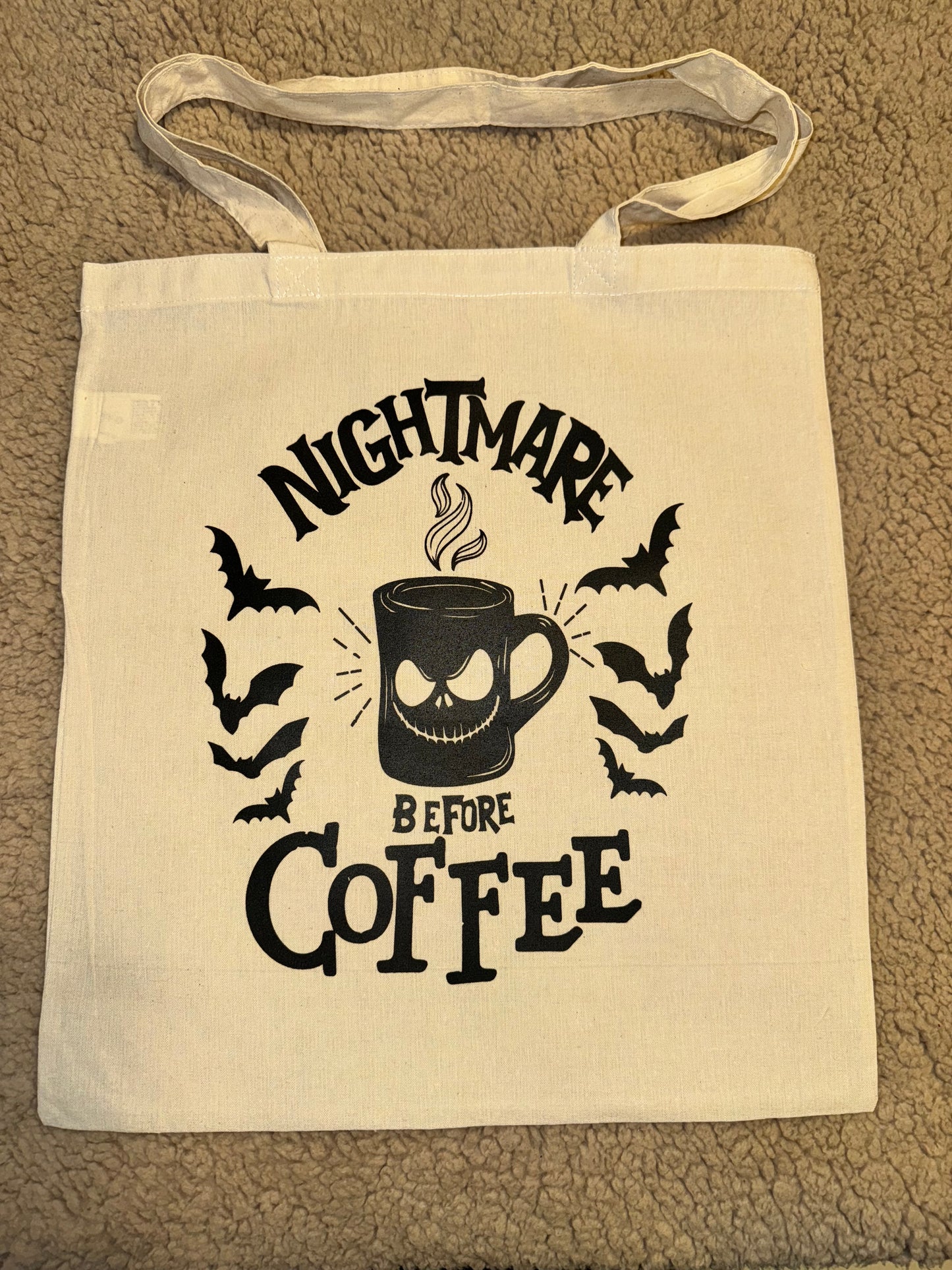Nightmare before Coffee tote bag