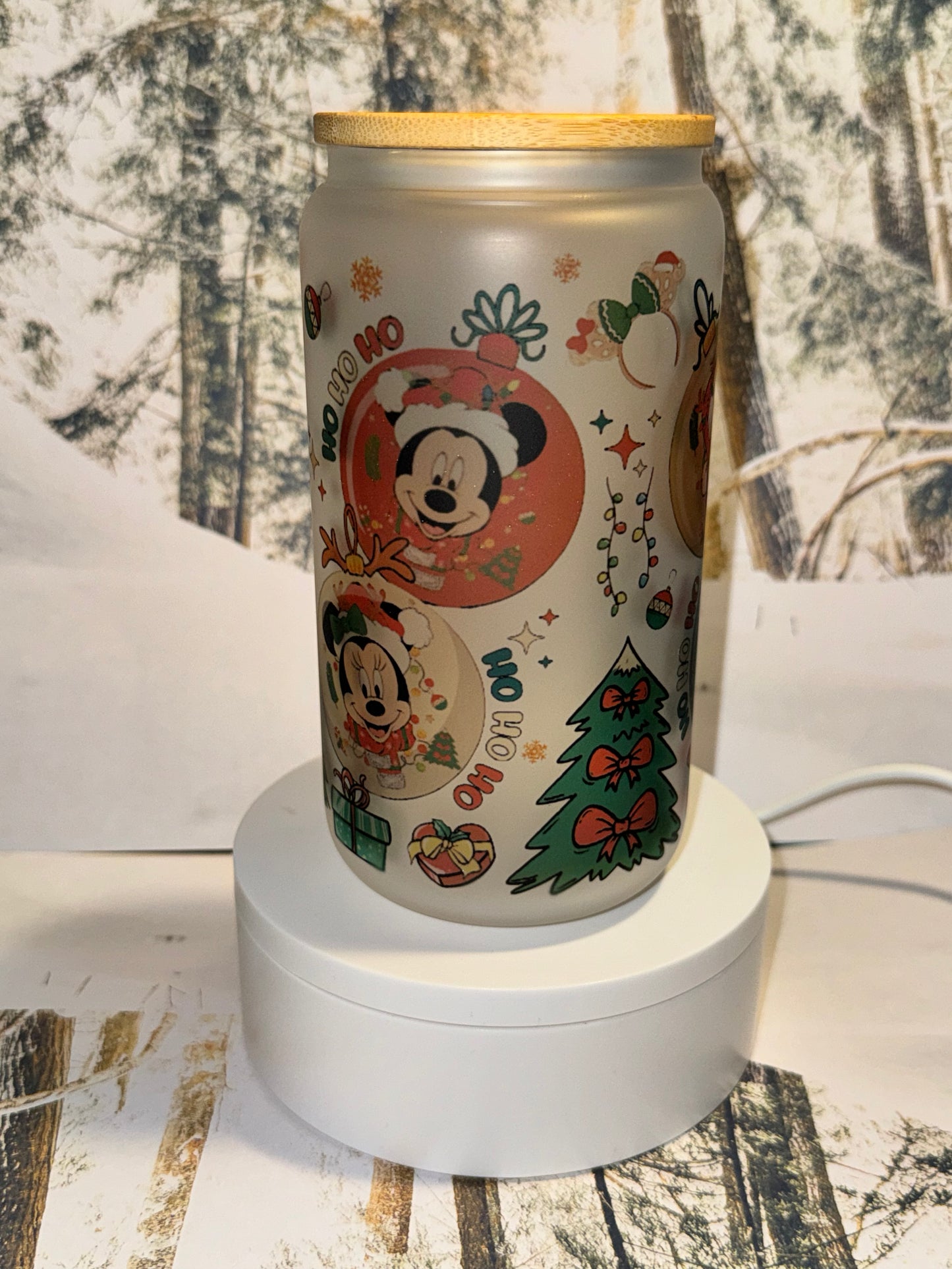 Mouse and friends Libby glass can