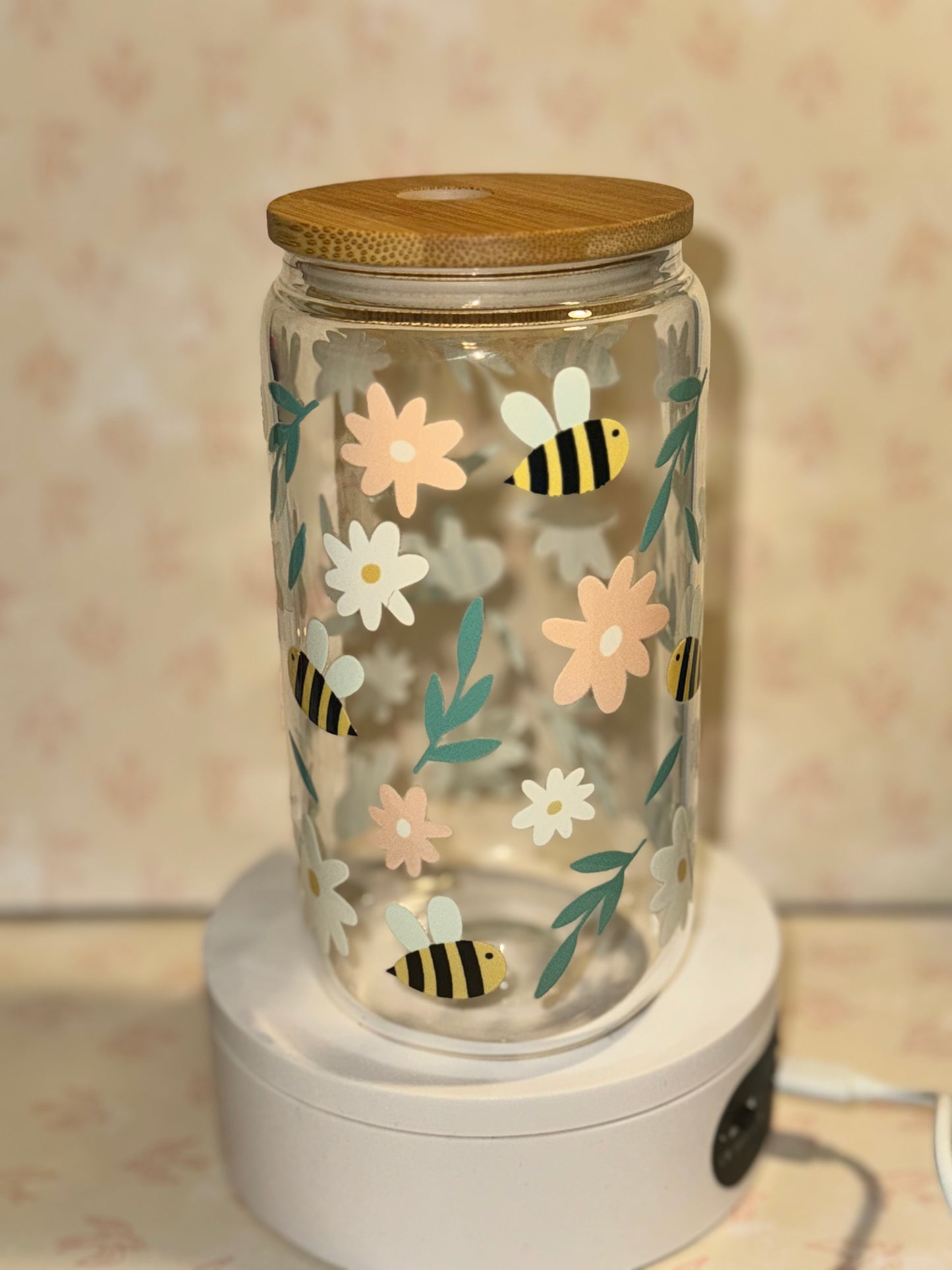 Bee Libby glass can