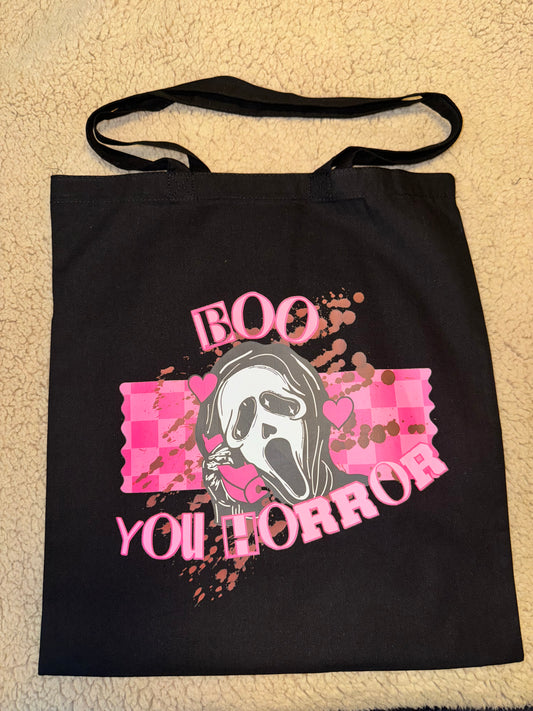 Boo you horror tote bag