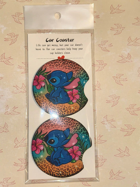 Stitch car coasters