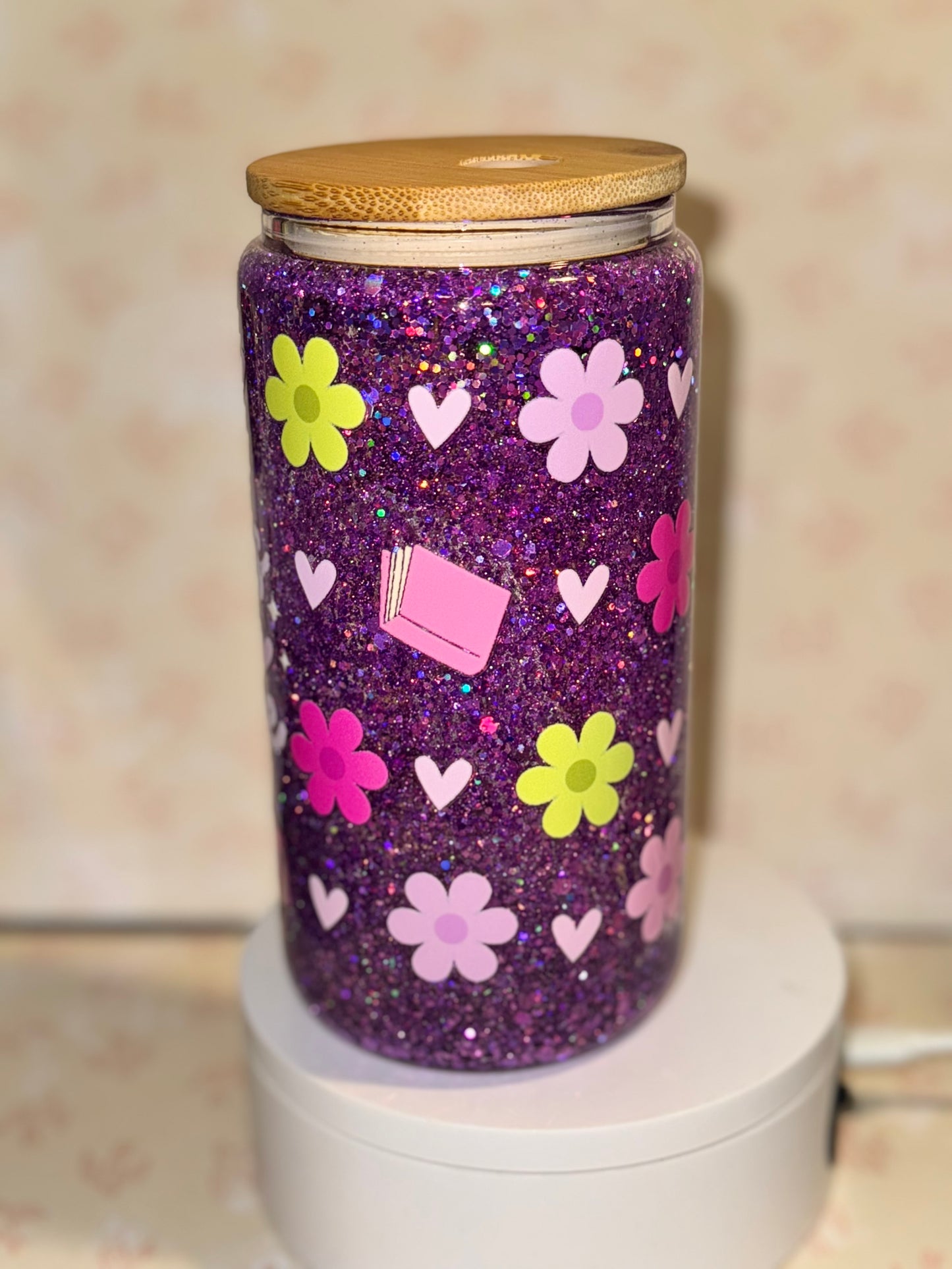 Books and coffee snow globe