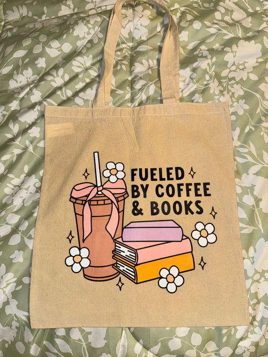 Fueled by coffee tote bag