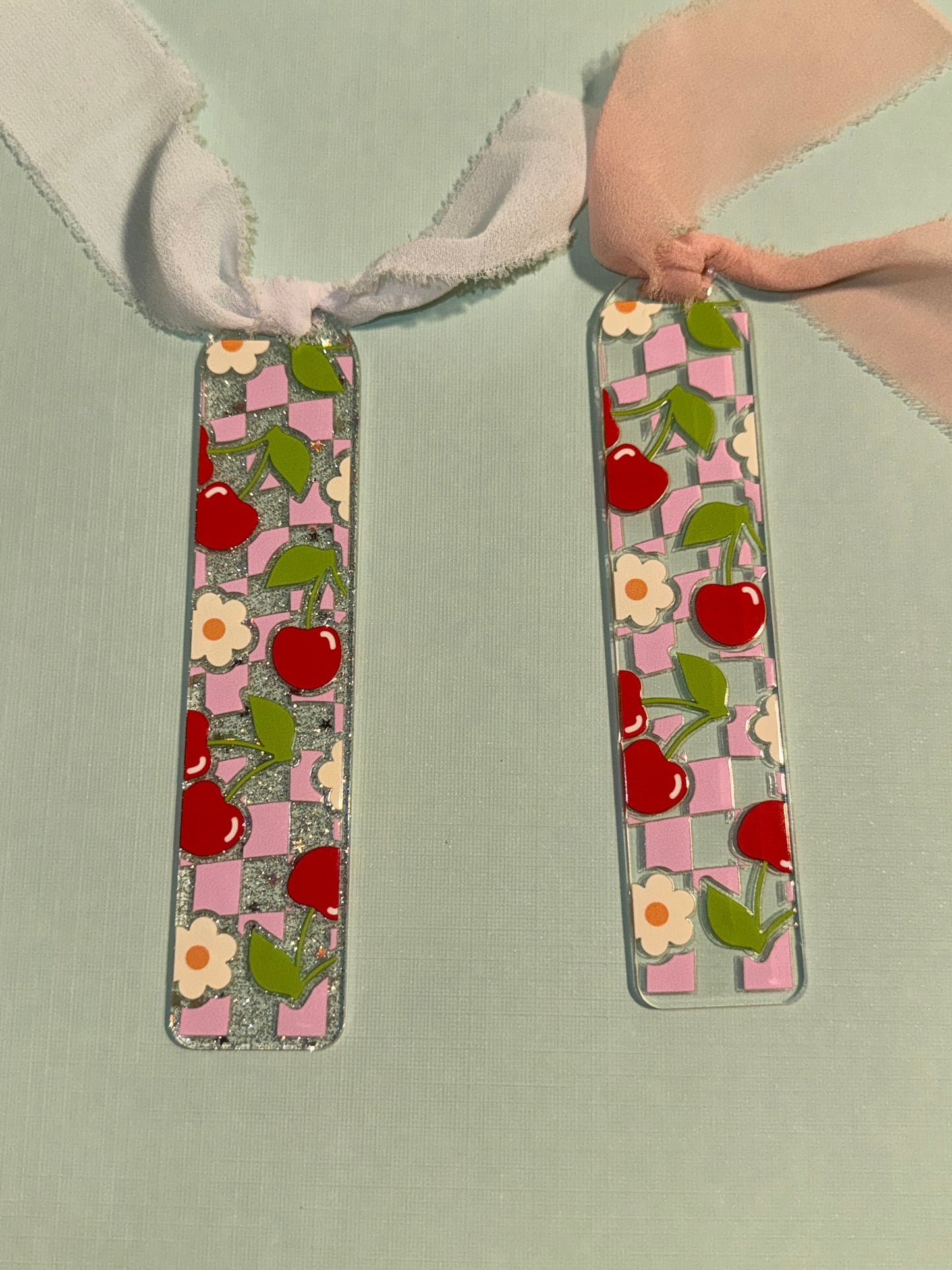 Clear cherry bookmark