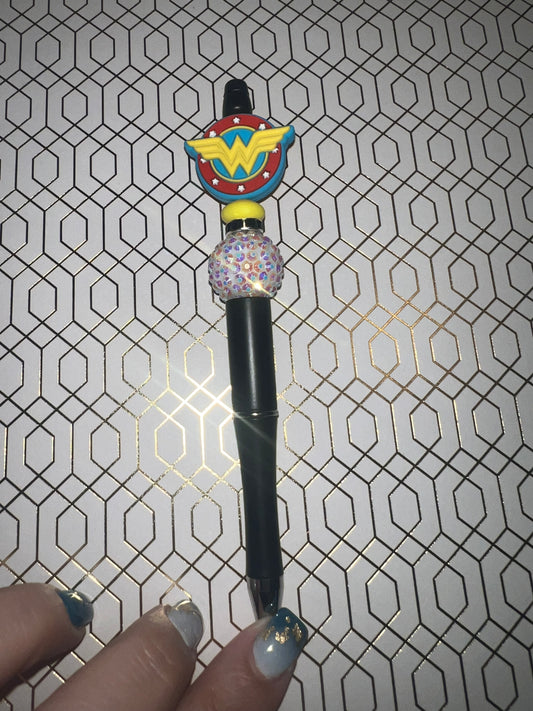 WW superhero beaded pen