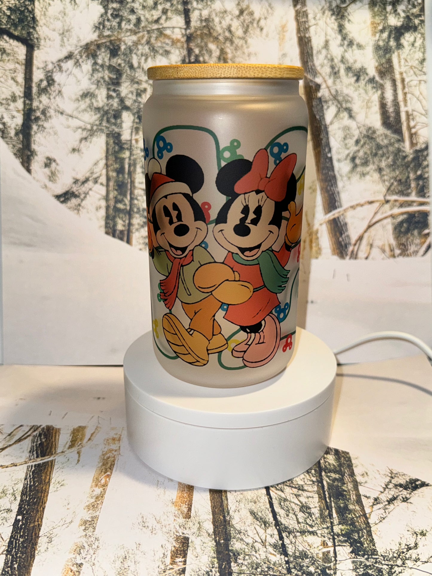 Mouse and friends Libby glass can