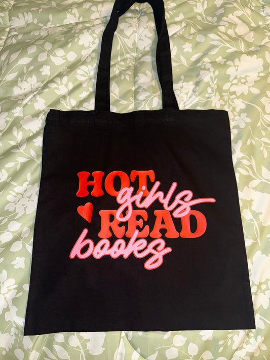 Hot girls read books tote bag