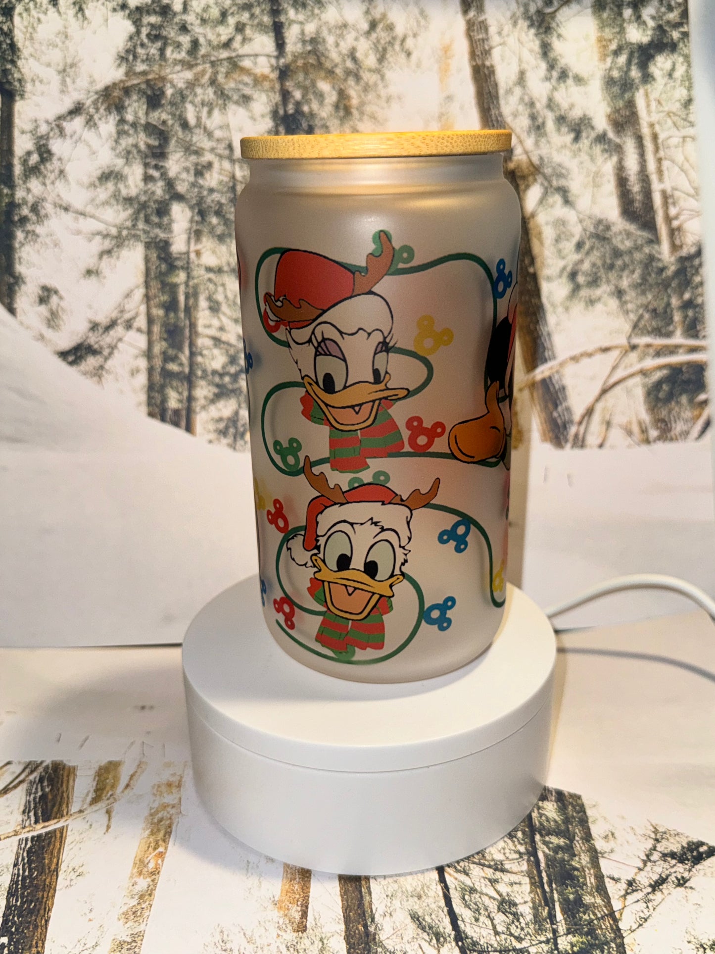 Mouse and friends Libby glass can