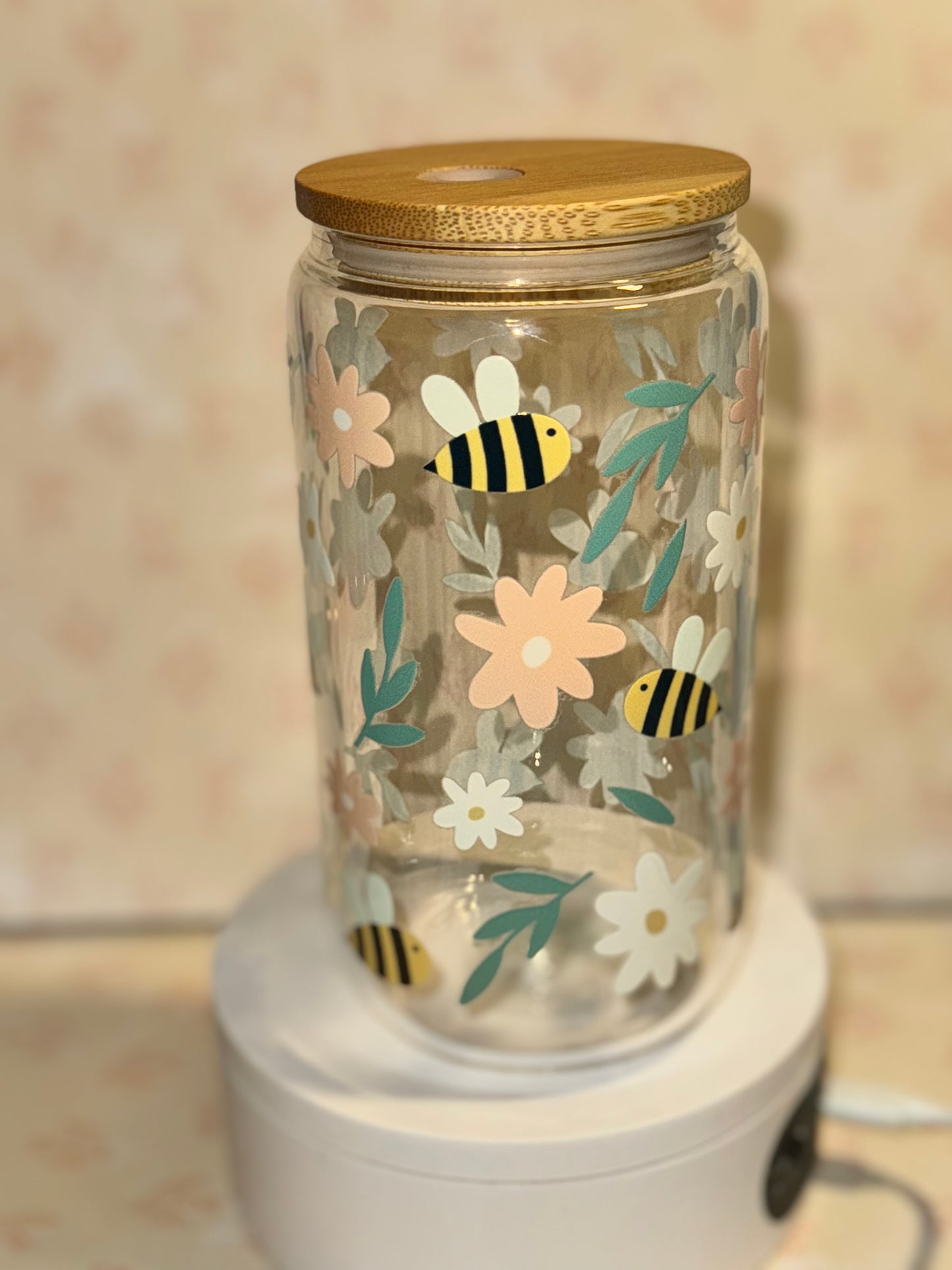 Bee Libby glass can