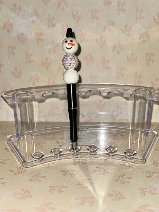 Snowman beaded pen