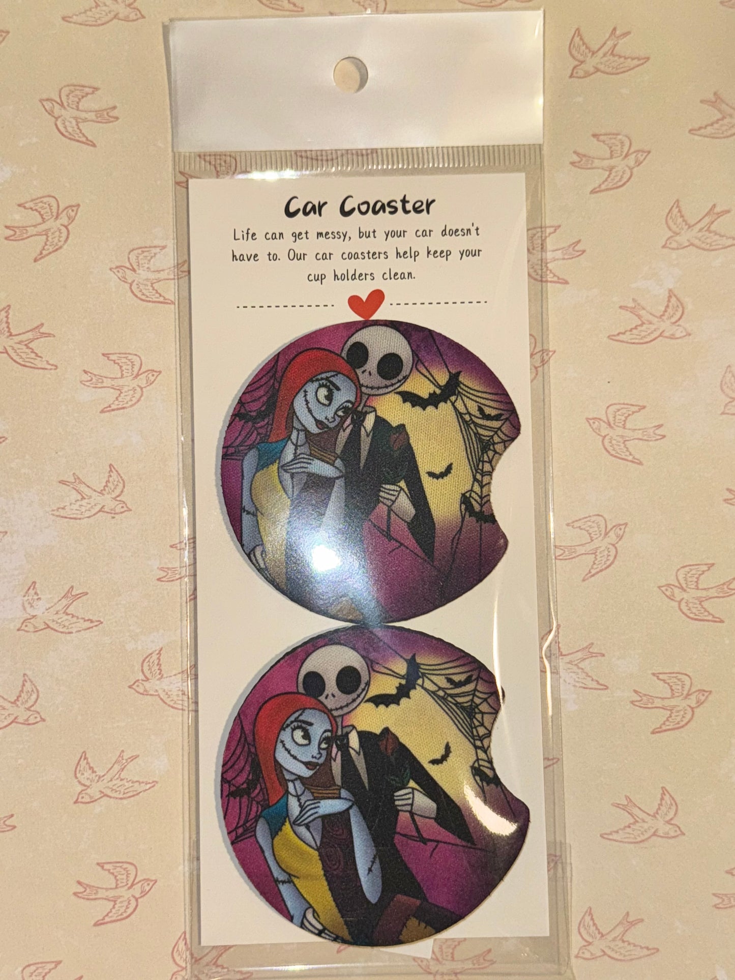 Jack and sally car coasters