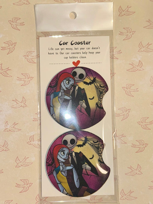 Jack and sally car coasters