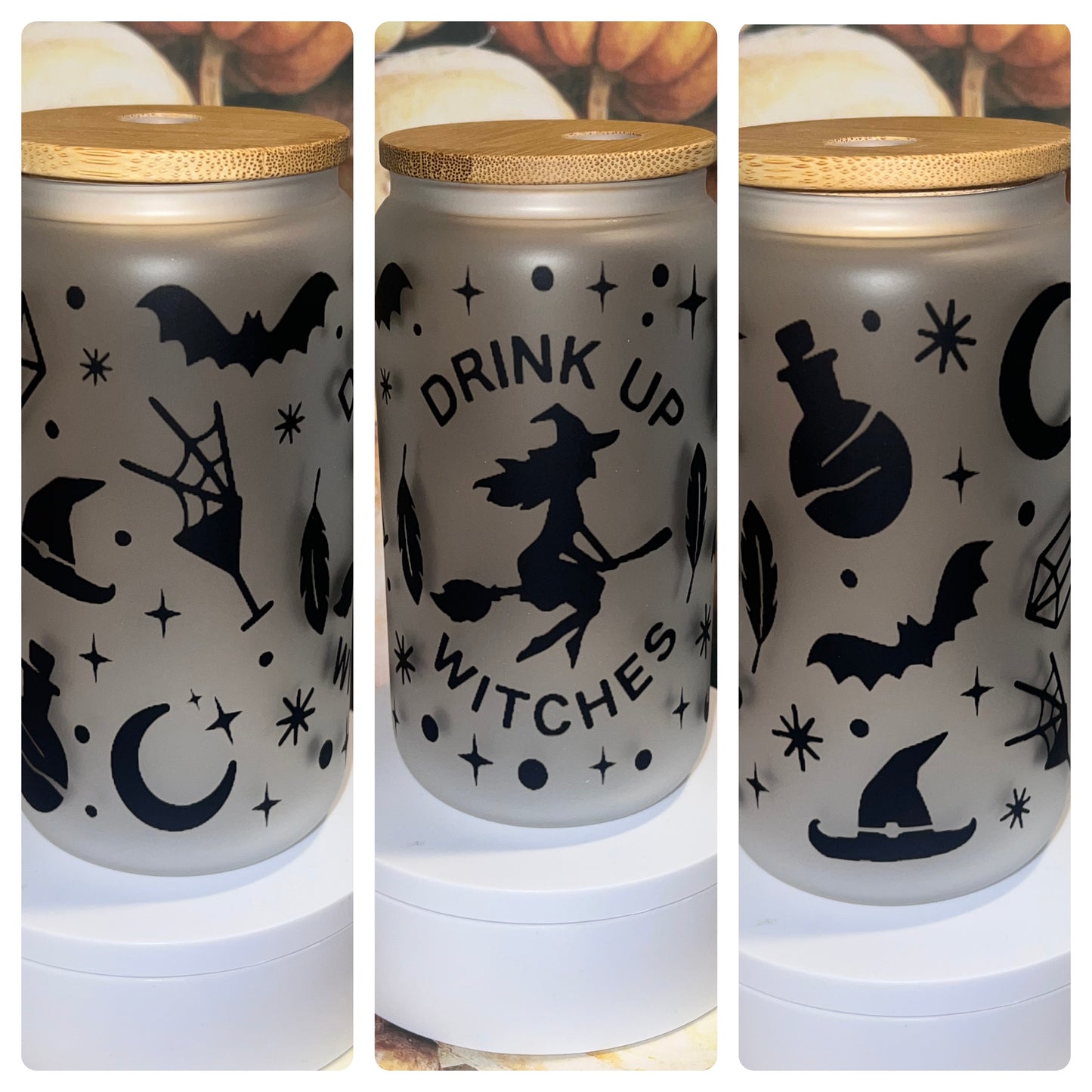 Drink up witches Libby glass can