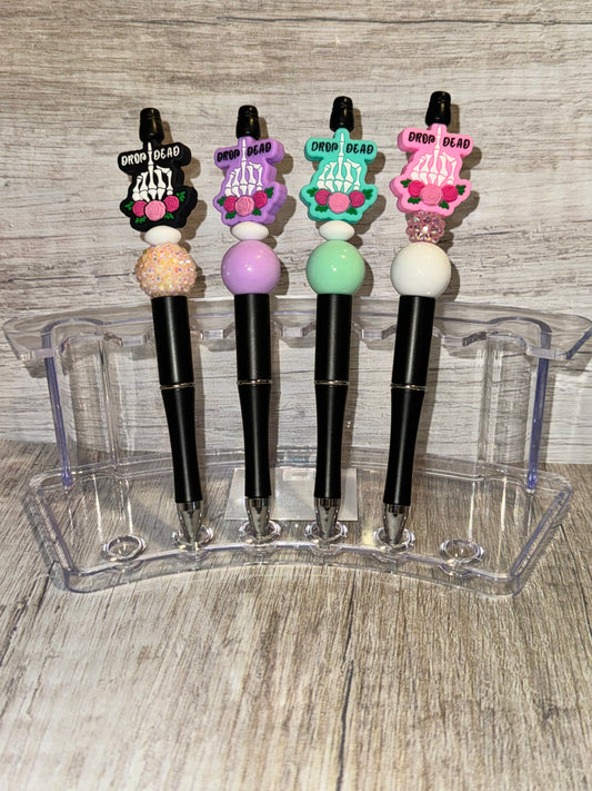 Drop dead beaded pen