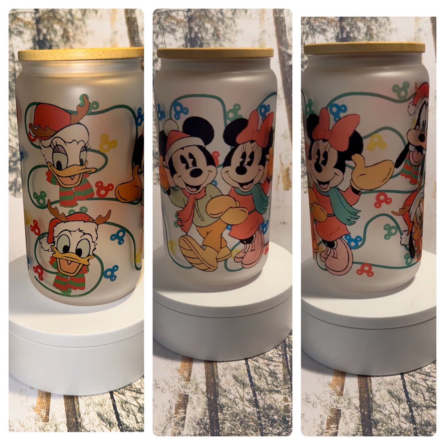 Mouse and friends Libby glass can