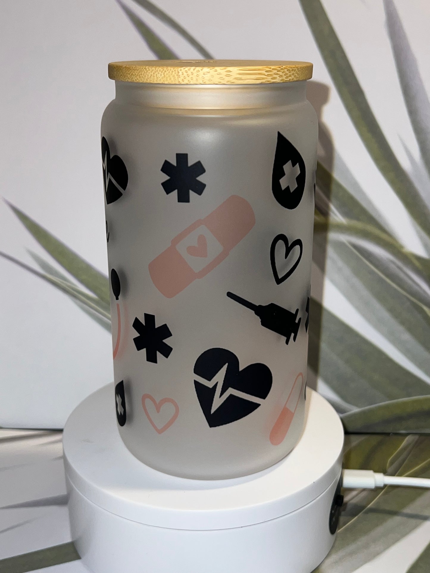 Nurse fuel Libby glass can