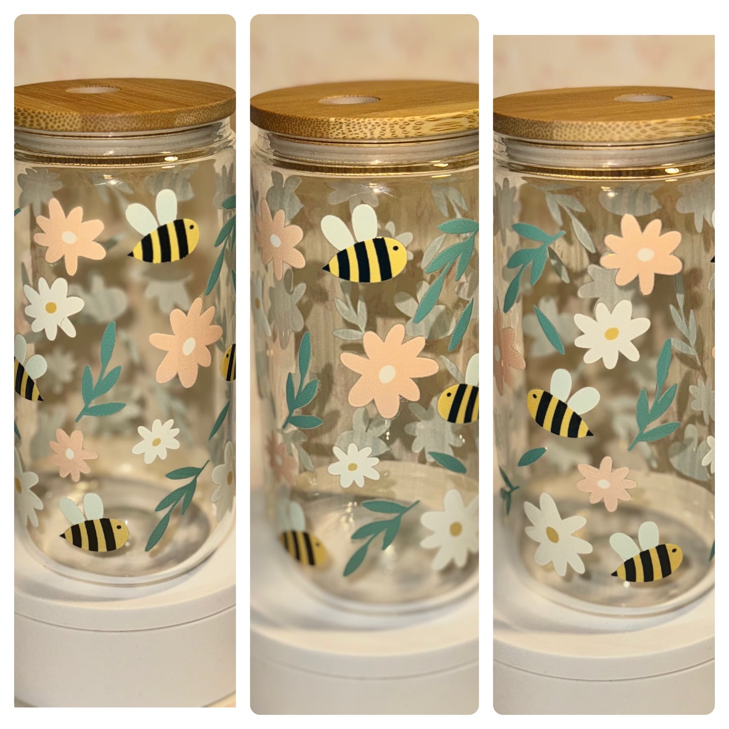 Bee Libby glass can