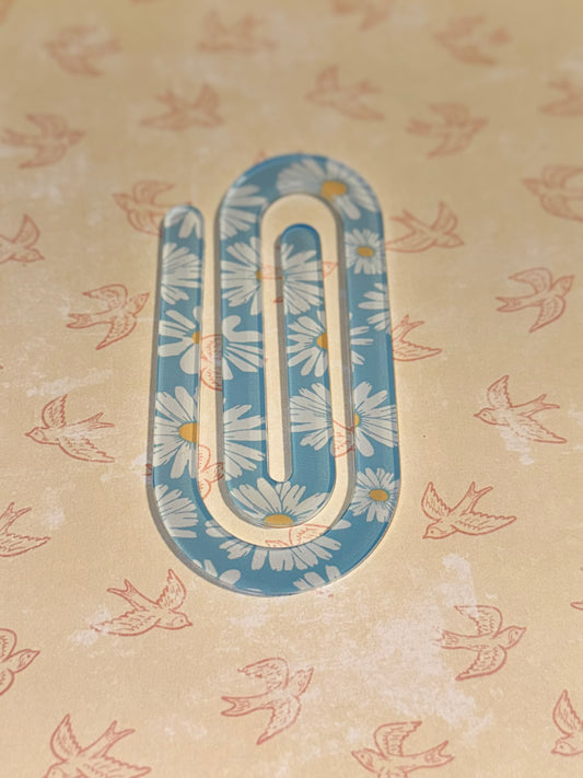 Blue Flower jumbo paper clip