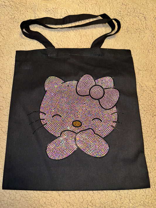 Rhinestone hello kitty tote bag